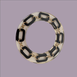 Vintage Bracelet Lucite Bangle With Chain Inside 1960